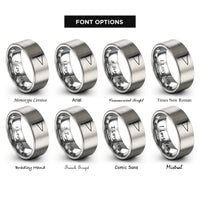 font options for inside engraving on gray regatta pennant rope rings