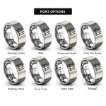 font options for inside engraving on silver regatta sails rings