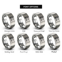 font options for inside engraving on silver regatta sails rings