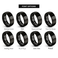 font options for inside engraving on black reindeer antlers dog rings