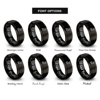 font options for inside engraving on black reindeer rings
