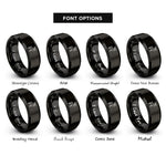 font options for inside engraving on black reindeer rings