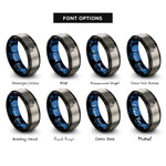 font options for inside engraving on black & blue & silver reinga lighthouse rings
