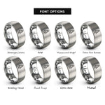 font options for inside engraving on grey relativistic rocket rings