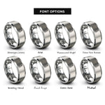 font options for inside engraving on silver relativistic rocket rings