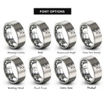 font options for inside engraving on silver release aid rings