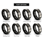 font options for inside engraving on black & silver release angler rings