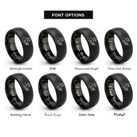 font options for inside engraving on black release angler rings