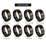 font options for inside engraving on gunmetal & black release icon rings