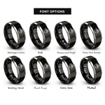 font options for inside engraving on black & gray rendang curry rings