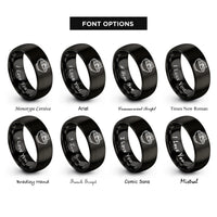font options for inside engraving on black rendang curry rings