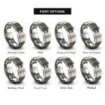 font options for inside engraving on grey rendang curry rings