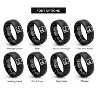 font options for inside engraving on black repeat sign rings