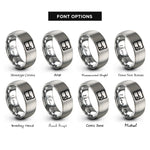 font options for inside engraving on gray repeat sign rings