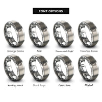 font options for inside engraving on silver repeat sign rings