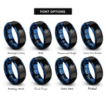 font options for inside engraving on black & blue repeating ghosts rings