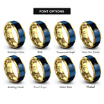 font options for inside engraving on gold & blue repeating ghosts rings
