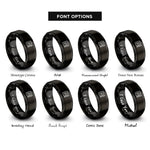font options for inside engraving on black reporter notepad pen rings