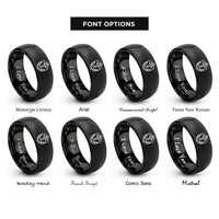 font options for inside engraving on black rescue anchor emblem rings