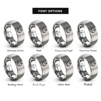 font options for inside engraving on grey rescue anchor emblem rings