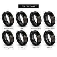 font options for inside engraving on black rescue carabiner rings