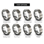 font options for inside engraving on gray rescue carabiner rings