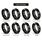 font options for inside engraving on black & grey rescue compass rings