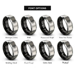 font options for inside engraving on black & gray rescue compass rings