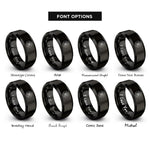 font options for inside engraving on black rescue compass rings