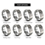 font options for inside engraving on grey rescue compass rings