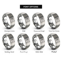 font options for inside engraving on grey rescue compass rings