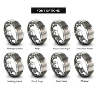 font options for inside engraving on grey rescue compass rings