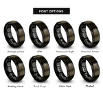font options for inside engraving on gunmetal & black rescue compass rings