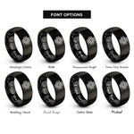 font options for inside engraving on black rescue cross rings