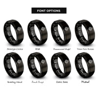 font options for inside engraving on black rescue cross rings