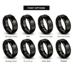 font options for inside engraving on black rescue cross rings