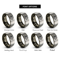 font options for inside engraving on gunmetal & gray rescue cross rings
