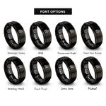 font options for inside engraving on black rescue diver rings