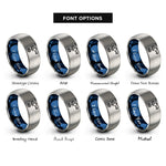font options for inside engraving on blue & grey rescue hook rings