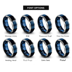 font options for inside engraving on blue & grey rescue hook rings