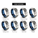 font options for inside engraving on blue & grey rescue hook rings