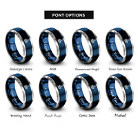 font options for inside engraving on blue & gray rescue hook rings
