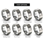 font options for inside engraving on silver rescue hook rings