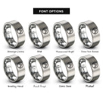 font options for inside engraving on grey rescue stripe rings