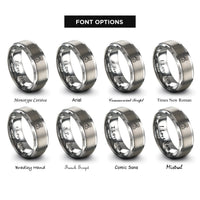 font options for inside engraving on silver rescue swimmer rings