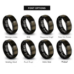 font options for inside engraving on gunmetal & black rescue swimmer rings