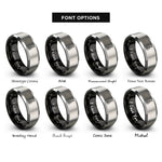 font options for inside engraving on black & grey resonator guitar rings