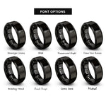 font options for inside engraving on black resonator guitar rings