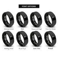 font options for inside engraving on black resonator guitar rings