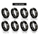 font options for inside engraving on black & gray respirator rings